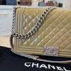 Chanel Quilted Patent Leather New Medium Boy Bag
