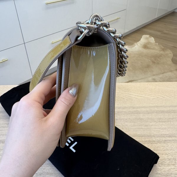 Chanel Quilted Patent Leather New Medium Boy Bag
