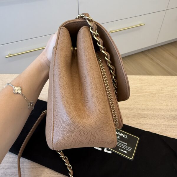 Chanel Caviar Quilted Small Business Affinity Flap Caramel Gold Hardware