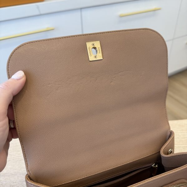 Chanel Caviar Quilted Small Business Affinity Flap Caramel Gold Hardware