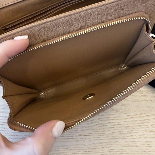 Chanel Caviar Quilted Small Business Affinity Flap Caramel Gold Hardware