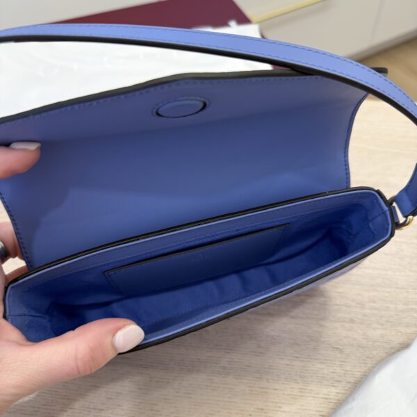 Gucci Calfskin GG Super Mini Shoulder Bag Blue