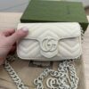 Gucci Calfskin Matelasse Monochrome GG Marmont Chain Belt Bag