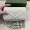 Gucci Calfskin Matelasse Monochrome GG Marmont Chain Belt Bag