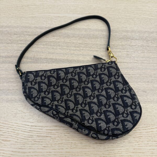 Christian Dior Monogram Mini Saddle Pochette Navy