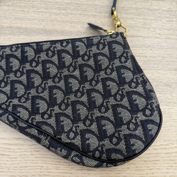 Christian Dior Monogram Mini Saddle Pochette Navy