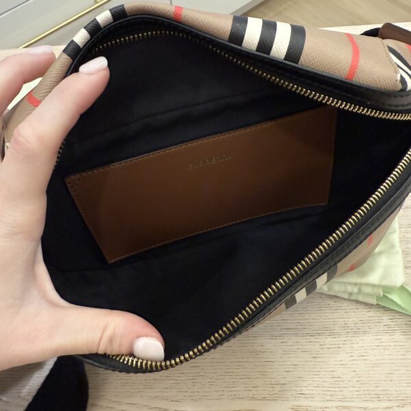Burberry E-Canvas Icon Stripe Sonny Bum Bag Archive Beige
