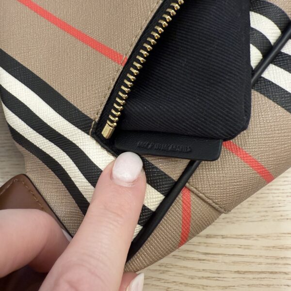 Burberry E-Canvas Icon Stripe Sonny Bum Bag Archive Beige