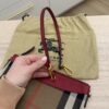 Burberry Nova Check Shoulder Bag Canvas Beige Red