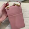 Prada 2023 Mini Saffiano Triangle Phone Bag Pink