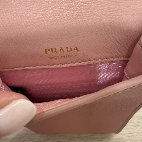 Prada 2023 Mini Saffiano Triangle Phone Bag Pink