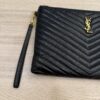Saint Laurent Monogramme Quilted Leather Pouch Black