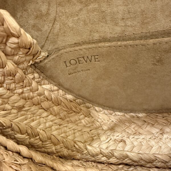 Loewe Calfskin Small Gate Crossbody Bag Raffia Tan