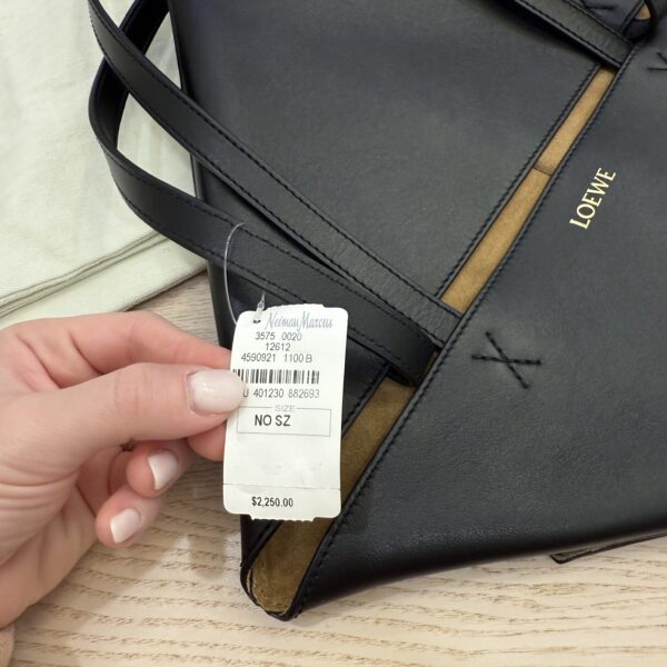 Loewe Medium Puzzle Fold Tote in Shiny Calfskin Black