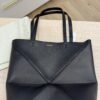 Loewe Medium Puzzle Fold Tote in Shiny Calfskin Black