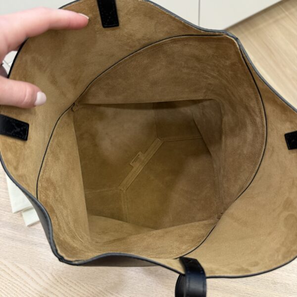 Loewe Medium Puzzle Fold Tote in Shiny Calfskin Black