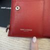 Saint Laurent Cassandre Smooth Leather Wallet Red Silver Hardware