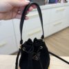 Prada Wicker Canvas Bucket Bag Black