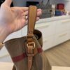 Burberry Canvas Mega Check Medium Ashby Hobo Saddle Brown