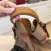 Burberry Canvas Mega Check Medium Ashby Hobo Saddle Brown