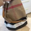 Burberry Canvas Mega Check Medium Ashby Hobo Saddle Brown