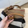 Burberry Canvas Mega Check Medium Ashby Hobo Saddle Brown