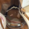 Burberry Canvas Mega Check Medium Ashby Hobo Saddle Brown