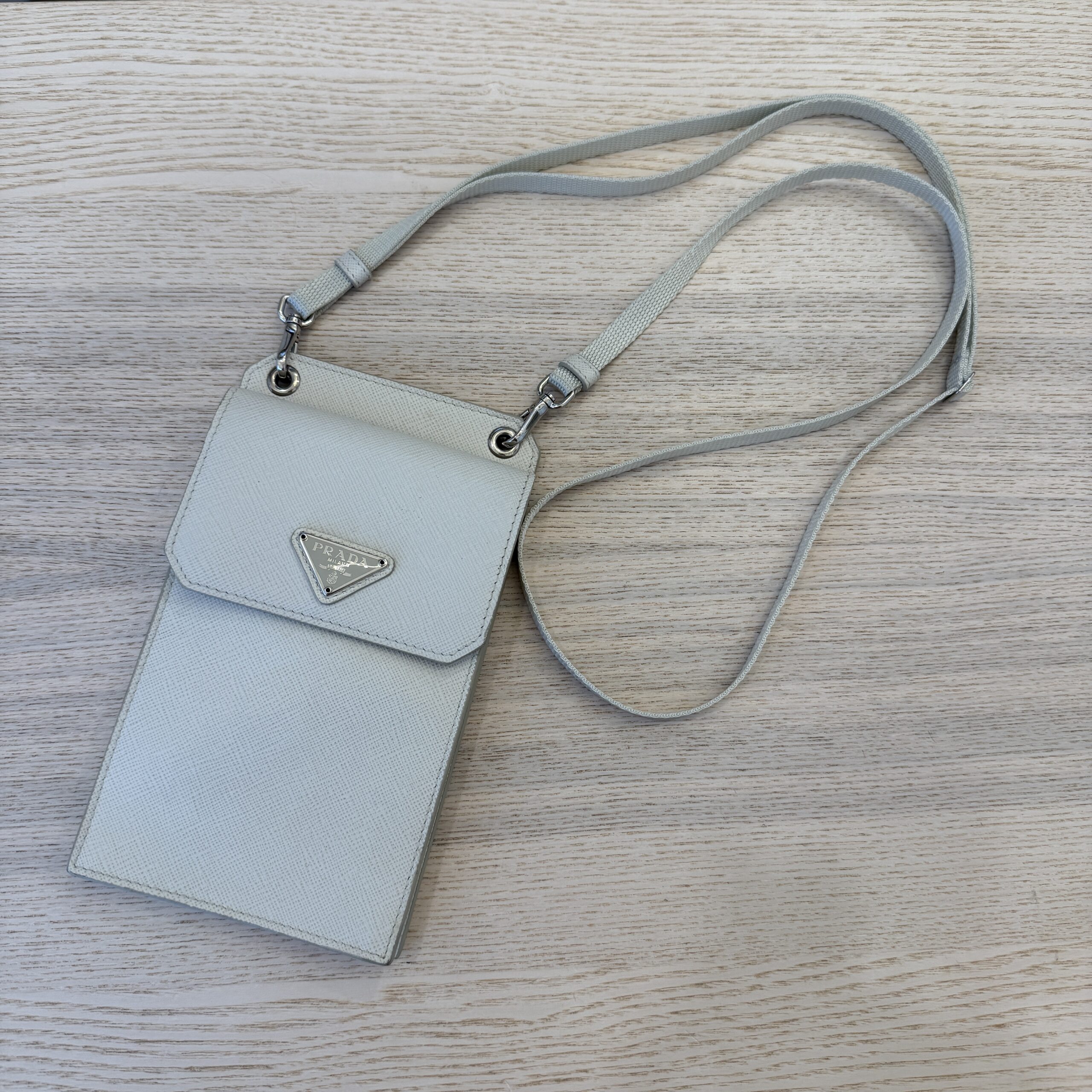 Prada Phone Holder Crossbody Bag Saffiano Leather