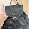 Prada Soft Calfskin Cinch Backpack Black