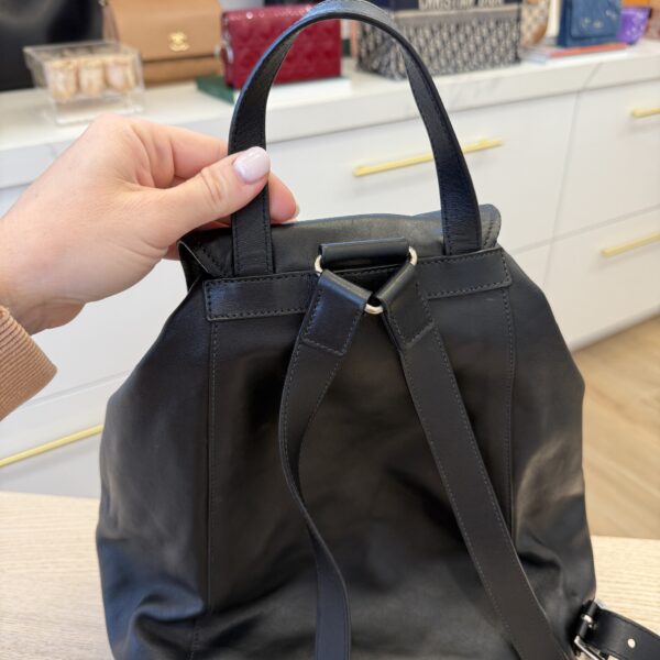 Prada Soft Calfskin Cinch Backpack Black