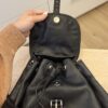 Prada Soft Calfskin Cinch Backpack Black