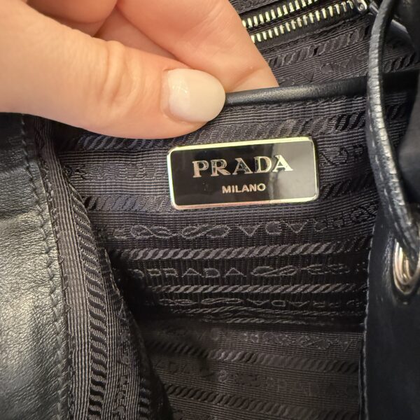 Prada Soft Calfskin Cinch Backpack Black