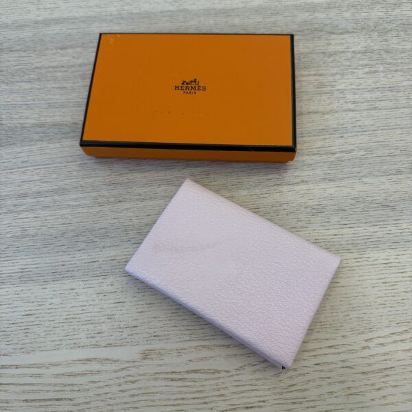 Hermes Chevre Mysore Calvi Card Case Rose Pale