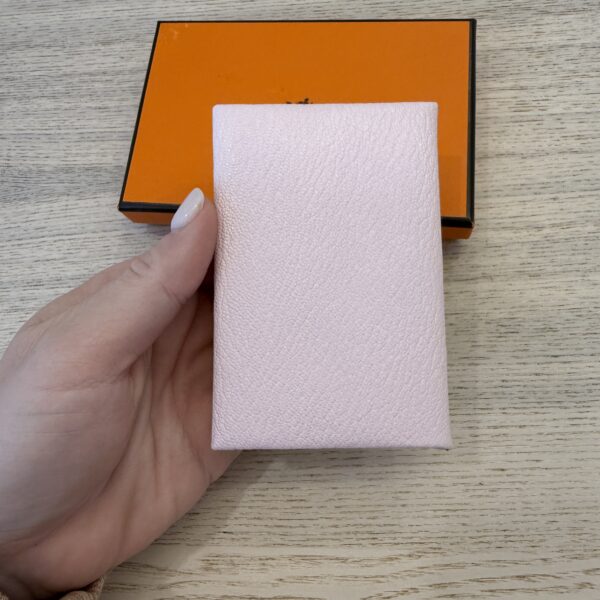 Hermes Chevre Mysore Calvi Card Case Rose Pale