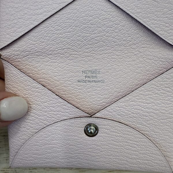 Hermes Chevre Mysore Calvi Card Case Rose Pale