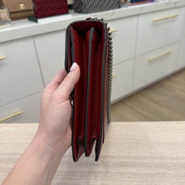 Gucci Dollar Calfskin Crystal Medium Dionysus Shoulder Bag Red