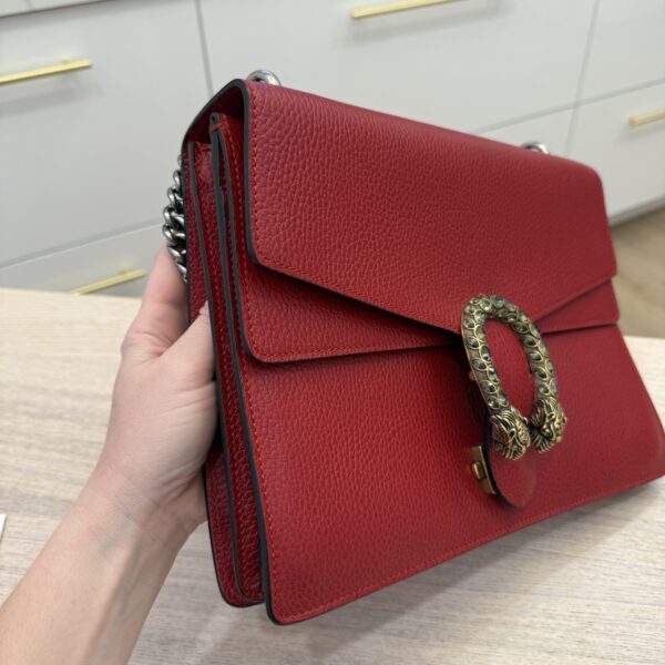 Gucci Dollar Calfskin Crystal Medium Dionysus Shoulder Bag Red