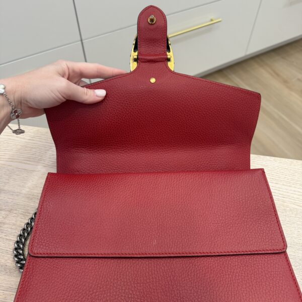 Gucci Dollar Calfskin Crystal Medium Dionysus Shoulder Bag Red