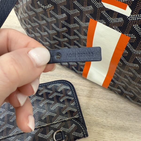 Goyard Goyardine Saint Louis PM Navy Striped "E"