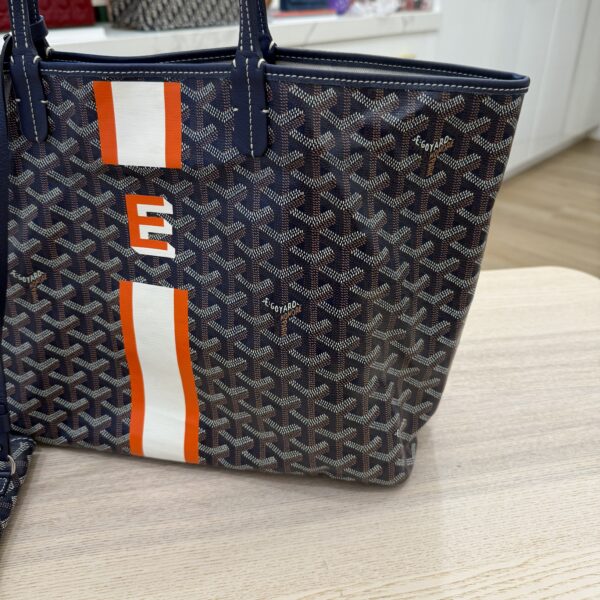 Goyard Goyardine Saint Louis PM Navy Striped "E"