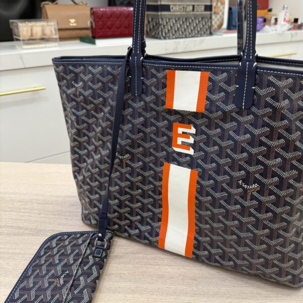Goyard Goyardine Saint Louis PM Navy Striped "E"
