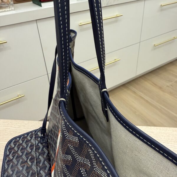Goyard Goyardine Saint Louis PM Navy Striped "E"