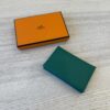 Hermes Epsom Calvi Card Case Verso Vert Vertigo and Jaune Milton