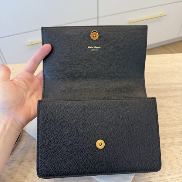 Salvatore Ferragamo Gancini Black Top Handle Crossbody