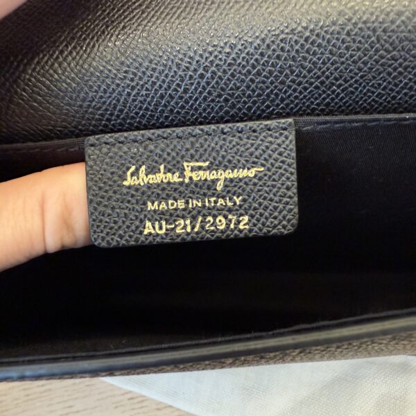 Salvatore Ferragamo Gancini Black Top Handle Crossbody