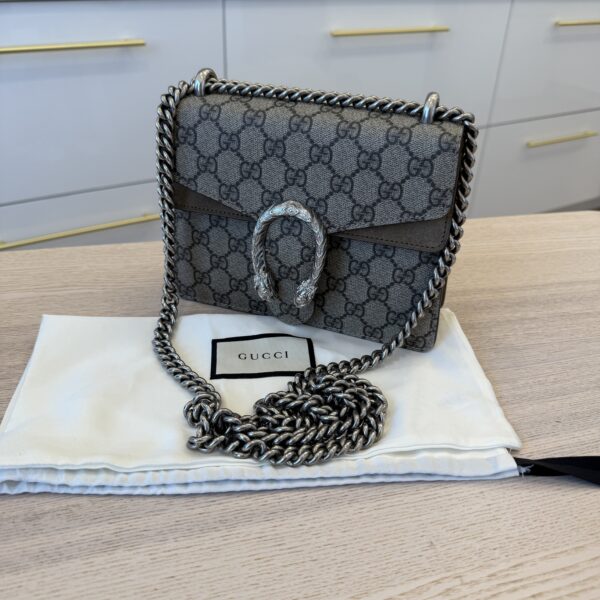 Gucci GG Supreme Monogram Mini Dionysus Shoulder Bag Taupe