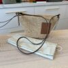 Loewe Slit Pochette Bag in Raffia and Calfskin