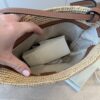 Loewe Slit Pochette Bag in Raffia and Calfskin