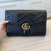 Gucci GG Marmont Flap Clutch Matelasse Leather Black