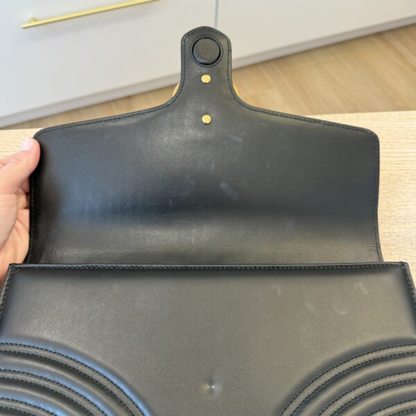 Gucci GG Marmont Flap Clutch Matelasse Leather Black